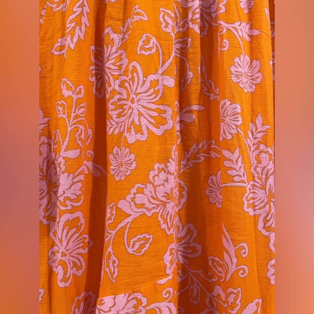 XiRENA Orange Pink Floral Mini Dress Size Small - Picture 10 of 12